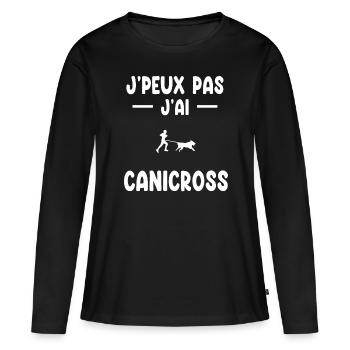 Ich kann nicht ich Canicross Trainer Geschenk - Frauen Premium Bio Langarmshirt - Schwarz - Vorne - Julia (174cm)