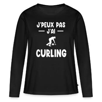 I can't I curling gift curler - Women's Premium Organic Long Sleeve Shirt - black - Front - Julia (174cm)