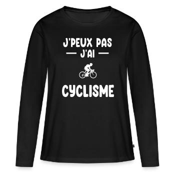 Ich kann nicht haben Radfahren Radfahren Geschenk Radfahrer - Frauen Premium Bio Langarmshirt - Schwarz - Vorne - Julia (174cm)