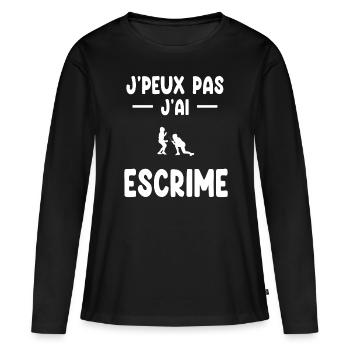 Ich kann nicht Fechten Geschenk Fechter - Frauen Premium Bio Langarmshirt - Schwarz - Vorne - Julia (174cm)