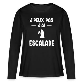 I can't I climbed climber gift - Women's Premium Organic Long Sleeve Shirt - black - Front - Julia (174cm)