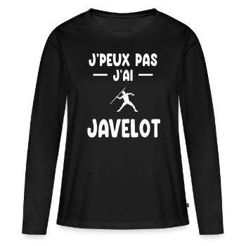 je peux pas j'ai javelot cadeau athlète - T-shirt manches longues Premium bio Femme - noir - Devant - Julia (174cm)