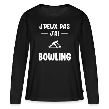 je peux pas j'ai bowling cadeau bouliste - T-shirt manches longues Premium bio Femme - noir - Devant - Julia (174cm)