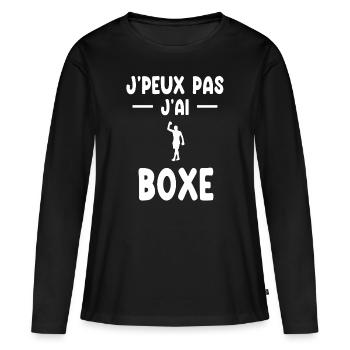 I can't I boxed boxer gift - Women's Premium Organic Long Sleeve Shirt - black - Front - Julia (174cm)