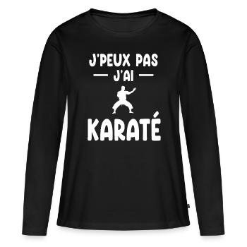 I can't I karate gift karateka - Women's Premium Organic Long Sleeve Shirt - black - Front - Julia (174cm)
