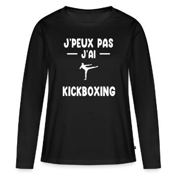 Ich kann nicht Ich habe Kickboxen Kickboxer Geschenk - Frauen Premium Bio Langarmshirt - Schwarz - Vorne - Julia (174cm)