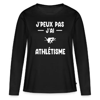 je peux pas j'ai saut en hauteur cadeau athlète - T-shirt manches longues Premium bio Femme - noir - Devant - Julia (174cm)