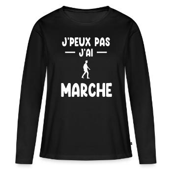 I can't I walked walker gift - Women's Premium Organic Long Sleeve Shirt - black - Front - Julia (174cm)