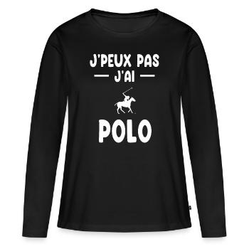 Ich kann keinen Polo-Geschenkpullover haben - Frauen Premium Bio Langarmshirt - Schwarz - Vorne - Julia (174cm)