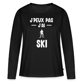 Ich kann kein Ski-Geschenk haben, Skifahrer - Frauen Premium Bio Langarmshirt - Schwarz - Vorne - Julia (174cm)