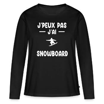 je peux pas j'ai snowboard cadeau snowboardeur - T-shirt manches longues Premium bio Femme - noir - Devant - Julia (174cm)