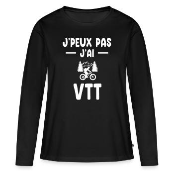 je peux pas j'ai VTT cadeau cycliste - T-shirt manches longues Premium bio Femme - noir - Devant - Julia (174cm)