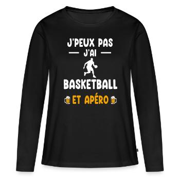 basketball player I can't I have basketball aperitif - Women's Premium Organic Long Sleeve Shirt - black - Front - Julia (174cm)