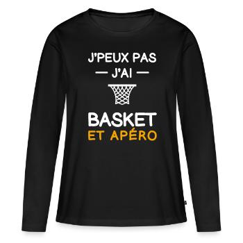 I can't I have basketball aperitif basketball player - Women's Premium Organic Long Sleeve Shirt - black - Front - Julia (174cm)