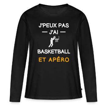 I can't I have basketball aperitif basketball basketball player - Women's Premium Organic Long Sleeve Shirt - black - Front - Julia (174cm)