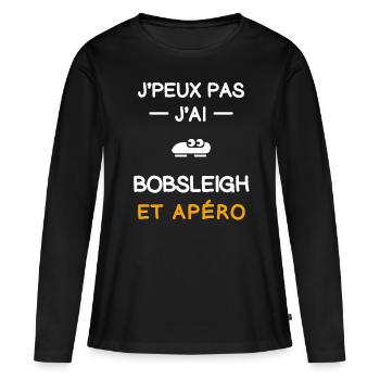 I can't I have bobschlitten aperitif bobsleigher - Frauen Premium Bio Langarmshirt - Schwarz - Vorne - Julia (174cm)