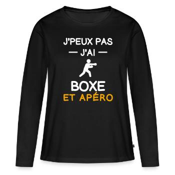I can't I boxed fight aperitif boxer - Women's Premium Organic Long Sleeve Shirt - black - Front - Julia (174cm)
