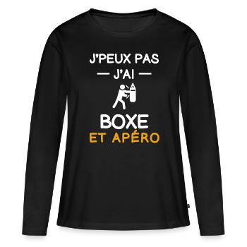 I can't I boxed aperitif boxer - Women's Premium Organic Long Sleeve Shirt - black - Front - Julia (174cm)