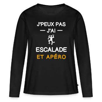 I can't I climbed aperitif climber - Women's Premium Organic Long Sleeve Shirt - black - Front - Julia (174cm)