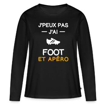 je peux pas football crampons apéro footballeur - T-shirt manches longues Premium bio Femme - noir - Devant - Julia (174cm)