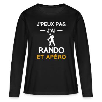 I can't I hiked aperitif hockey player - Women's Premium Organic Long Sleeve Shirt - black - Front - Julia (174cm)