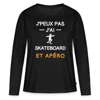 I can't I have skateboard aperitif skatboarder - Frauen Premium Bio Langarmshirt - Schwarz - Vorne - Julia (174cm)