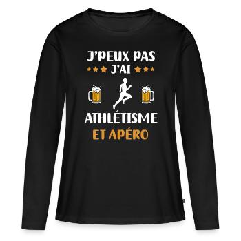 je peux pas j'ai athlétisme courir apéro cadeau - T-shirt manches longues Premium bio Femme - noir - Devant - Julia (174cm)