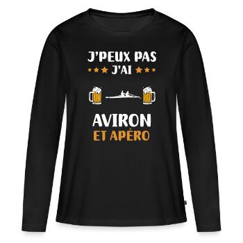 Ich kann nicht ich gerudert Aperitif Humor Geschenk - Frauen Premium Bio Langarmshirt - Schwarz - Vorne - Julia (174cm)