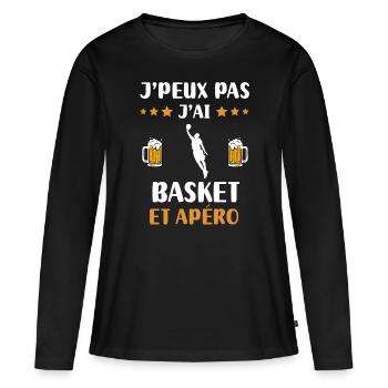 I can't I have basketball aperitif humor gift - Women's Premium Organic Long Sleeve Shirt - black - Front - Julia (174cm)