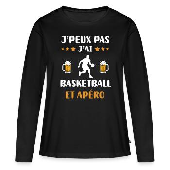 I can't I have basketball aperitif humor gift - Women's Premium Organic Long Sleeve Shirt - black - Front - Julia (174cm)