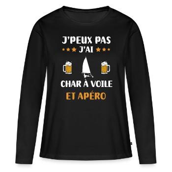 I can't I sand yachting aperitif humor gift - Women's Premium Organic Long Sleeve Shirt - black - Front - Julia (174cm)