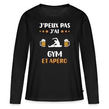 I can't I have gym aperitif humor gift - Women's Premium Organic Long Sleeve Shirt - black - Front - Julia (174cm)