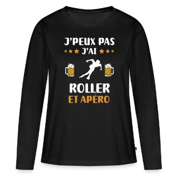 I can't I Roller Aperitif Humor Geschenk - Frauen Premium Bio Langarmshirt - Schwarz - Vorne - Julia (174cm)