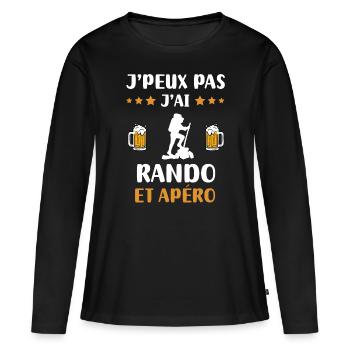 I can't I rando aperitif humor gift - Women's Premium Organic Long Sleeve Shirt - black - Front - Julia (174cm)