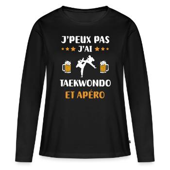 je peux pas j'ai taekwondo apéro humour cadeau - T-shirt manches longues Premium bio Femme - noir - Devant - Julia (174cm)