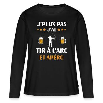 I can't I have archery aperitif humor gift - Women's Premium Organic Long Sleeve Shirt - black - Front - Julia (174cm)