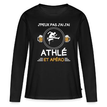 I can't hurdle race aperitif athlete - Women's Premium Organic Long Sleeve Shirt - black - Front - Julia (174cm)