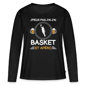 I can't I have basketball aperitif basketball player - Women's Premium Organic Long Sleeve Shirt - black - Front - Julia (174cm)