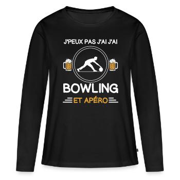 je peux pas j'ai bowling apéro bouliste - T-shirt manches longues Premium bio Femme - noir - Devant - Julia (174cm)