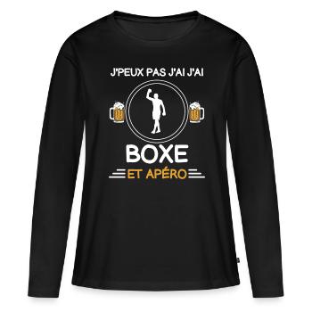 I can't I boxed man aperitif boxer - Women's Premium Organic Long Sleeve Shirt - black - Front - Julia (174cm)