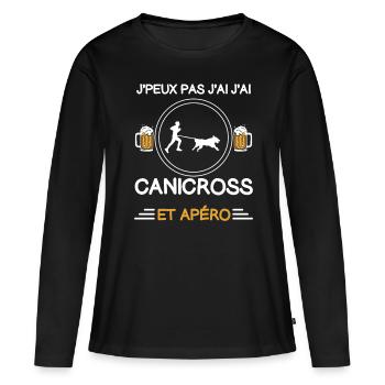 I canicross Aperitif Trainer - Frauen Premium Bio Langarmshirt - Schwarz - Vorne - Julia (174cm)