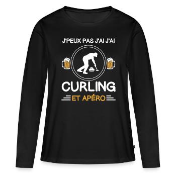 I can't I curling aperitif curler - Women's Premium Organic Long Sleeve Shirt - black - Front - Julia (174cm)