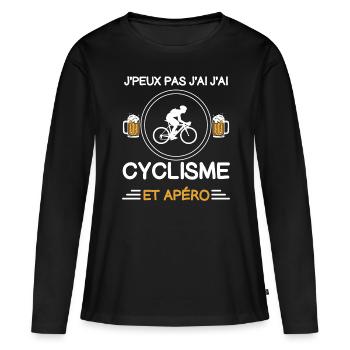 I can't I have cycling aperitif cyclist - Women's Premium Organic Long Sleeve Shirt - black - Front - Julia (174cm)