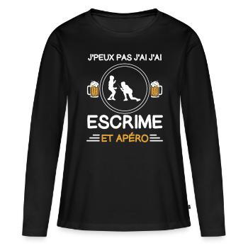 Ich kann nicht Ich habe Fechten Aperitif Fechter - Frauen Premium Bio Langarmshirt - Schwarz - Vorne - Julia (174cm)