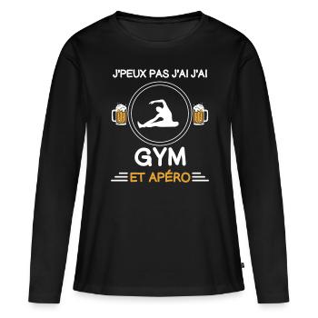 I can't I have gym aperitif gymnast - Women's Premium Organic Long Sleeve Shirt - black - Front - Julia (174cm)