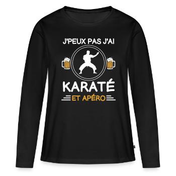 I can't I karate aperitif karateka - Women's Premium Organic Long Sleeve Shirt - black - Front - Julia (174cm)