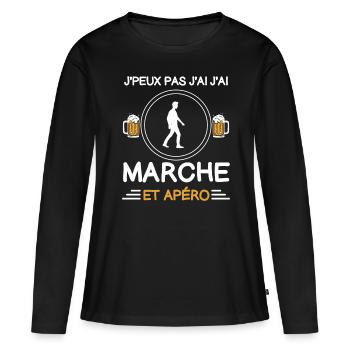 I can't I walked aperitif walker - Women's Premium Organic Long Sleeve Shirt - black - Front - Julia (174cm)