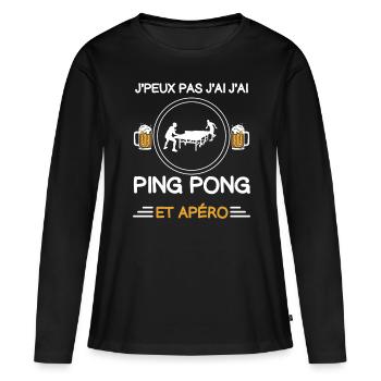 I can't I have ping pong aperitif table tennis - Women's Premium Organic Long Sleeve Shirt - black - Front - Julia (174cm)