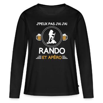 I can't I hiker hike aperitif - Women's Premium Organic Long Sleeve Shirt - black - Front - Julia (174cm)