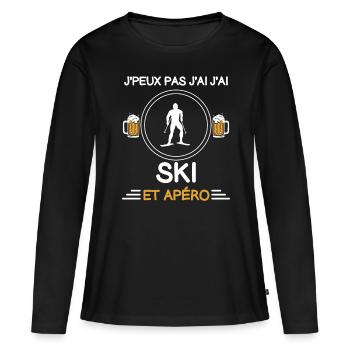 I can't I have ski aperitif skier - Frauen Premium Bio Langarmshirt - Schwarz - Vorne - Julia (174cm)